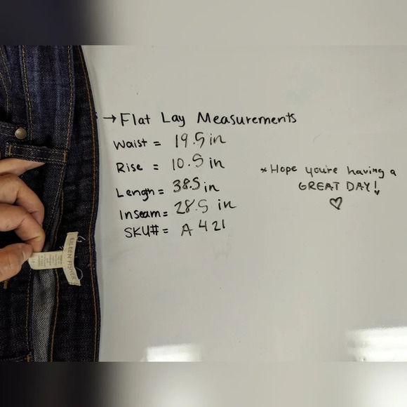 Eileen Fisher sz. 16 Dark Organic Cotton Slim Straight Stretch Blue Denim Jean - Picture 8 of 8